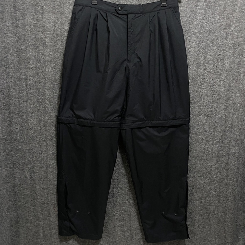 FootJoy DryJoys Convertible Rain Pants Mens XL Black Golf Waterproof Ankle Zip